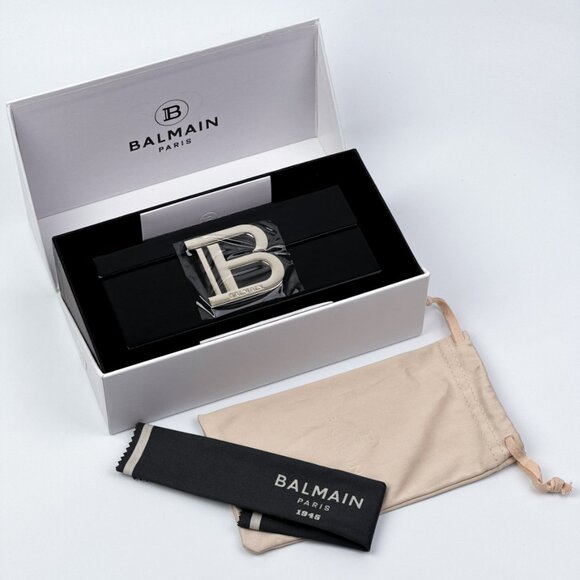 Balmain FIXE BPS-123D-54 Women BRAND NEW Sunglasses Titanium Gold Brown Geometri - Picture 12 of 12